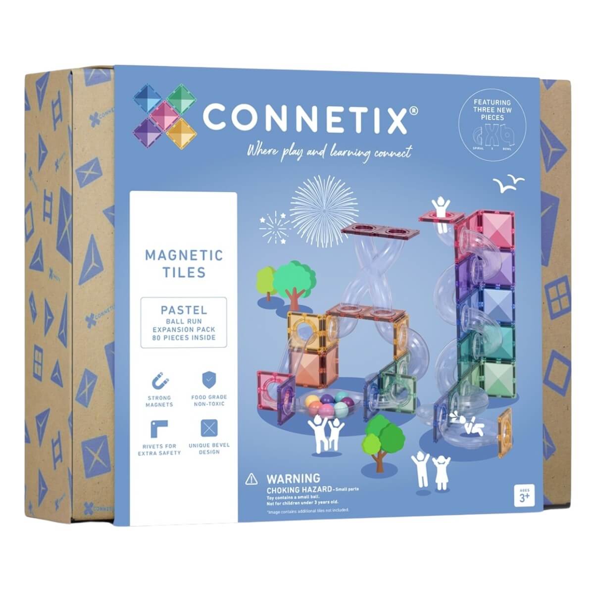 Extension de parcours de balle Pastel (80 pcs) - Jeux de construction by Connetix