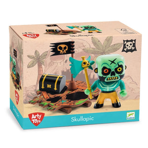 Figurine pirate Skullapic sur son radeau