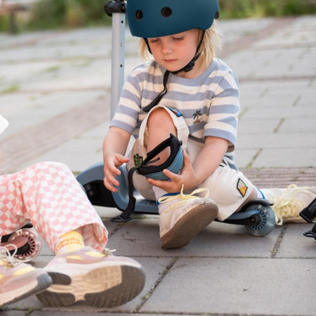Genouillères & protège‑coudes - Bleu Acier - Jeux d'extérieur by Scoot & Ride