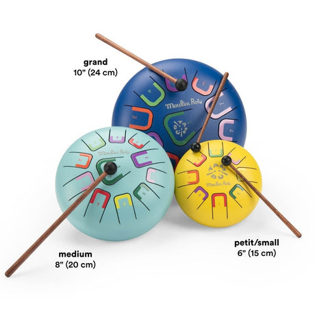 Grand tambour à languettes Puce & Pilou (11 notes, 10") - Jouets musicaux by Moulin Roty