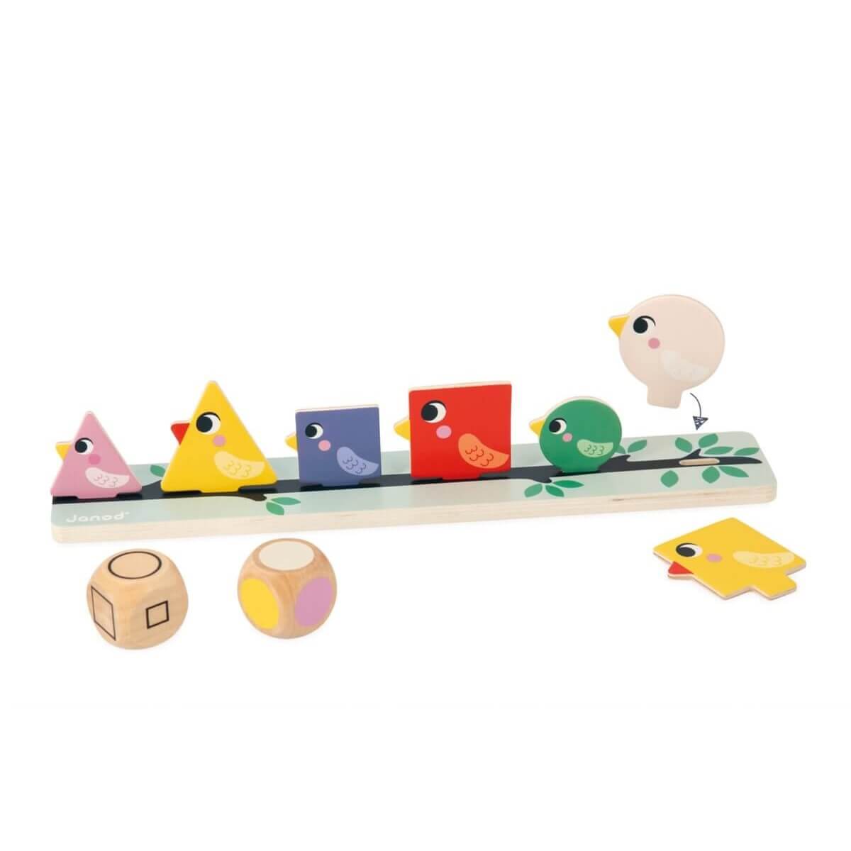 Oiseaux à trier par forme, couleur et taille - Jeux éducatifs by Janod