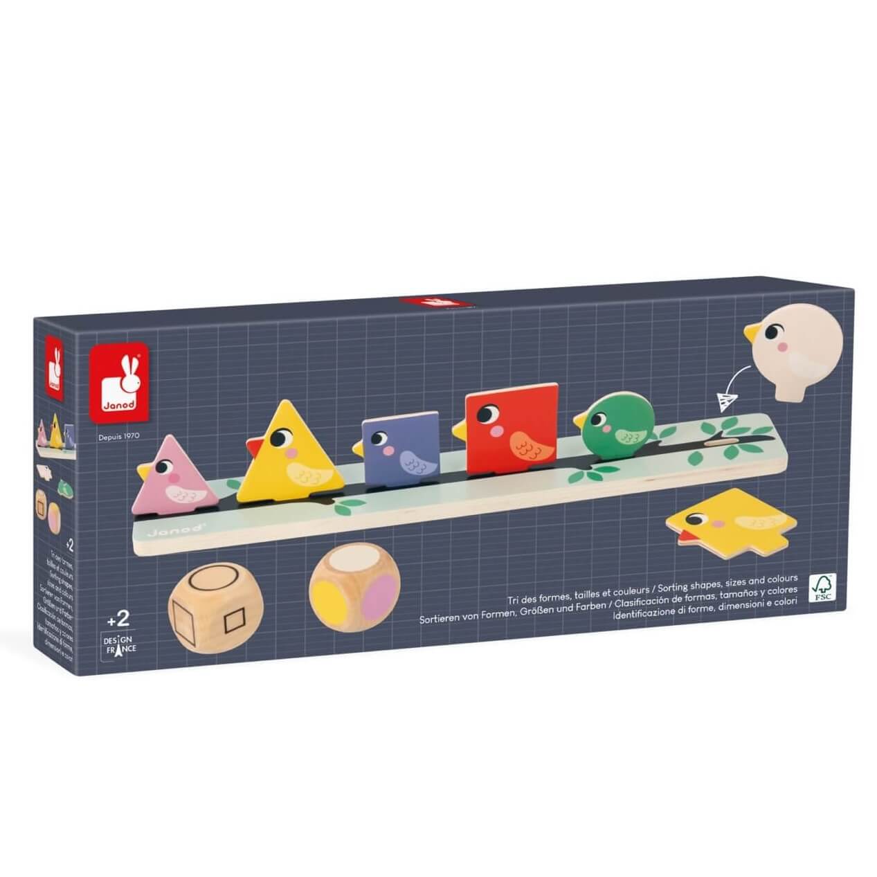 Oiseaux à trier par forme, couleur et taille - Jeux éducatifs by Janod
