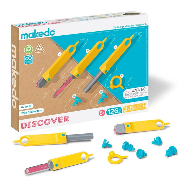 Kit de construction en carton Discover (126 pcs) - Art & bricolage by Makedo