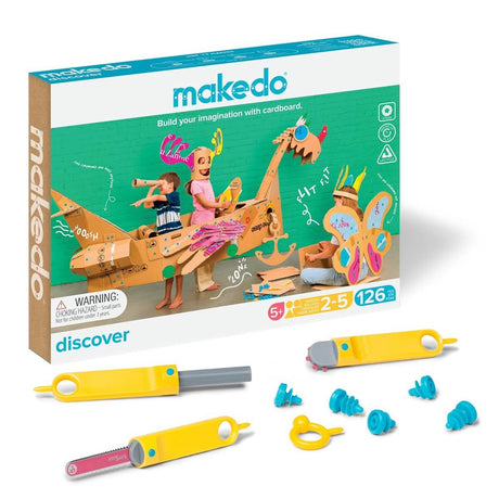 Kit de construction en carton Discover (126 pcs) - Art & bricolage by Makedo