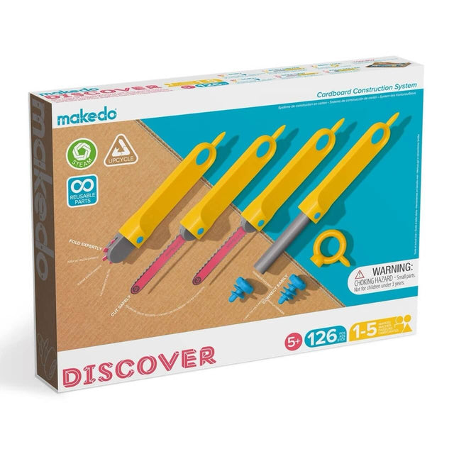 Kit de fabrication en carton Discover (126 pcs) - Art & bricolage by Makedo