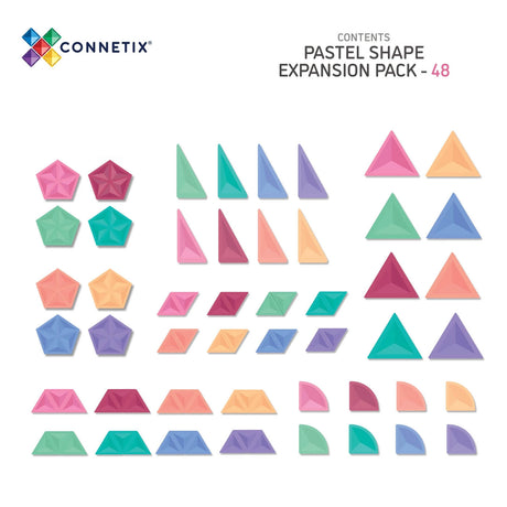 Kit d'extension de Formes Pastel (48 pcs)-Jeux de construction-Connetix-Comme des Pirates