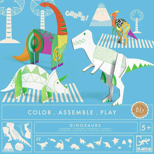 Kit DIY Color-Assemble-Play - Dinosaures-Art & bricolage-Djeco-Comme des Pirates