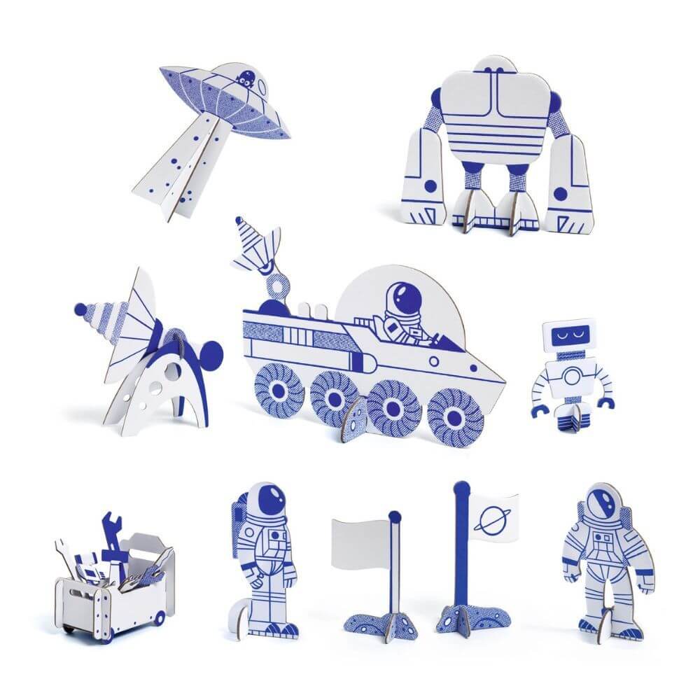 Color-assemble-play DIY kit - 3D space rocket – Comme des Pirates