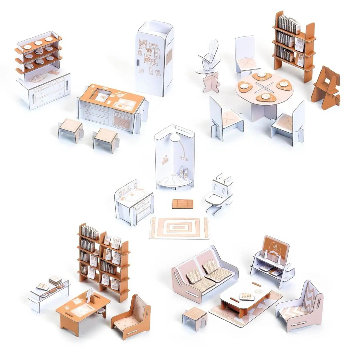 Kit DIY Colorie-assemble-joue - Maison de poupée 3D - Art & bricolage by Djeco