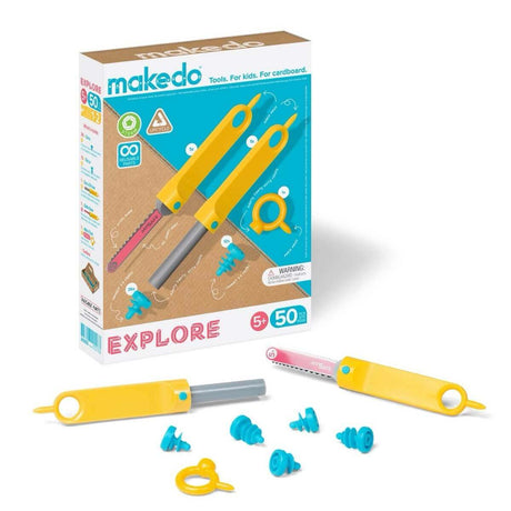 Kit d'outils de construction en carton - Explore (50 pcs) - Art & bricolage by Makedo