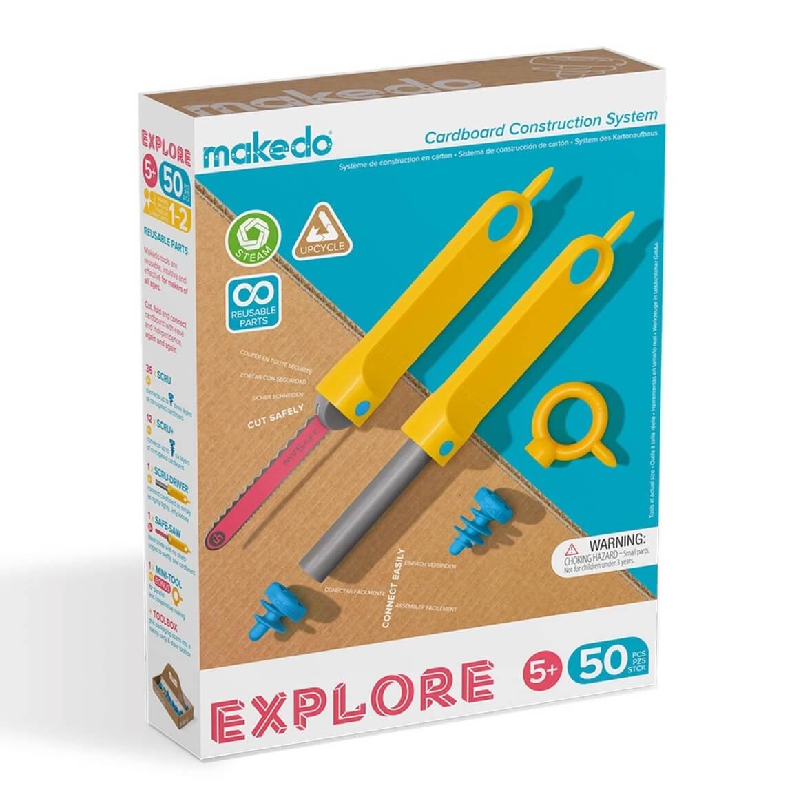 Kit d'outils pour fabriquer en carton - Explore (50 pcs) - Art & bricolage by Makedo