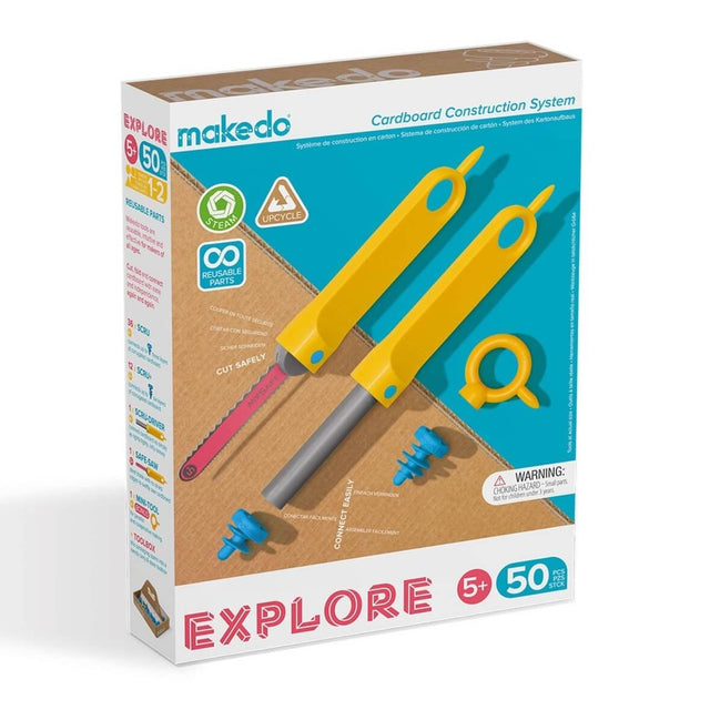 Kit d'outils pour fabriquer en carton - Explore (50 pcs) - Art & bricolage by Makedo