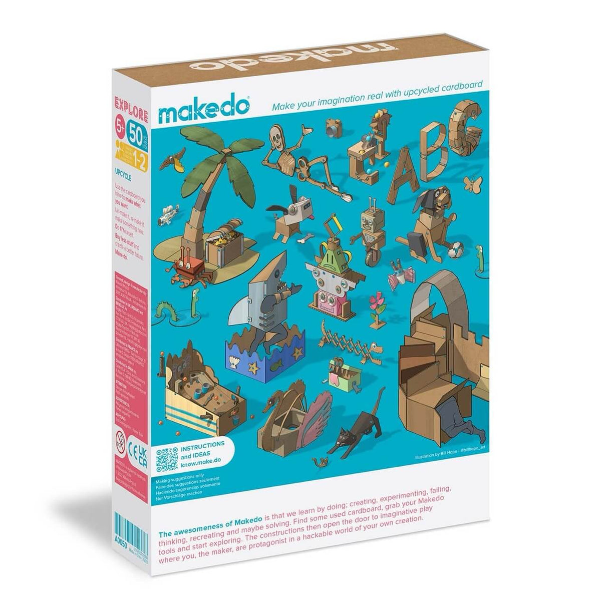 Kit d'outils pour fabriquer en carton - Explore (50 pcs) - Art & bricolage by Makedo