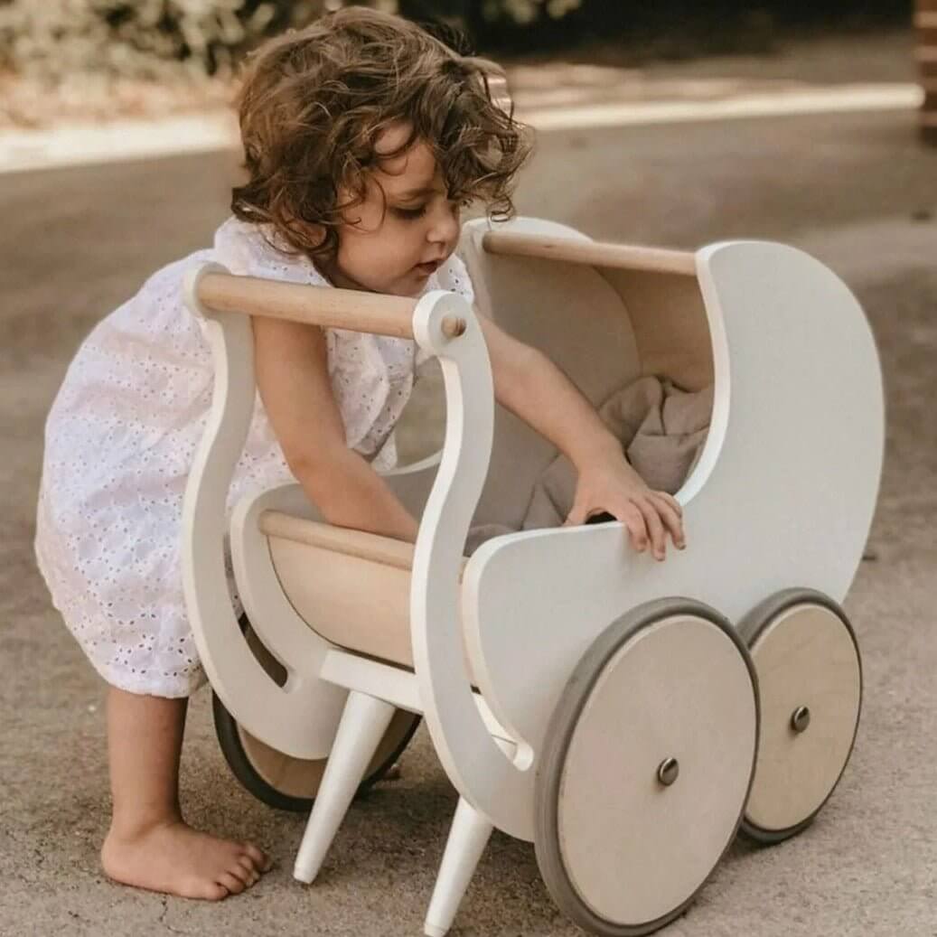 White wooden pram discount