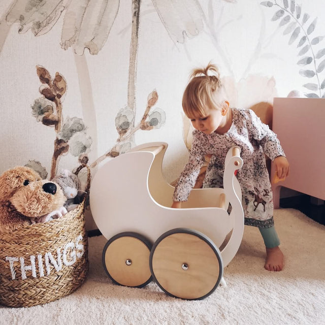Landau de poupée et trotteur 2-en-1 - Blanc - Trotteurs by Kinderfeets