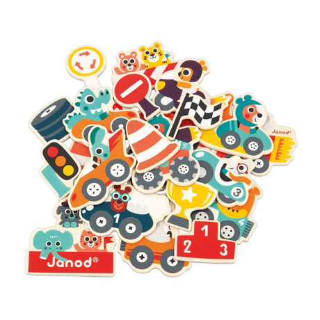 Magnets Bolides de course (24 pcs)-Jeux magnétiques-Janod-Comme des Pirates