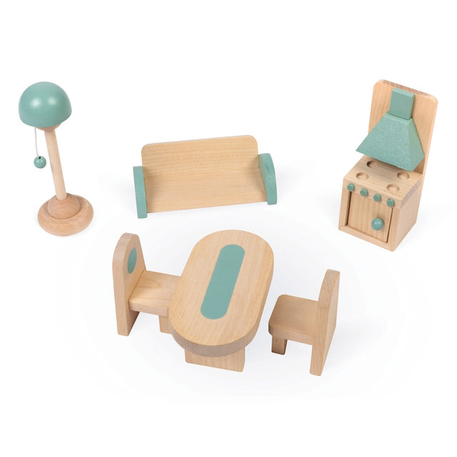 Furnished dollhouse (15 pcs)