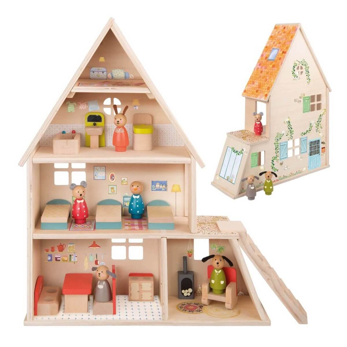 Maison de poupée + mobilier La Grande Famille - Ensembles de jeu by Moulin Roty