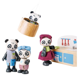 Maison meublée en bambou de la famille Pandas - Maisons de poupée by Hape