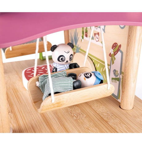 Maison meublée en bambou de la famille Pandas-Maisons de poupée-Hape-Comme des Pirates