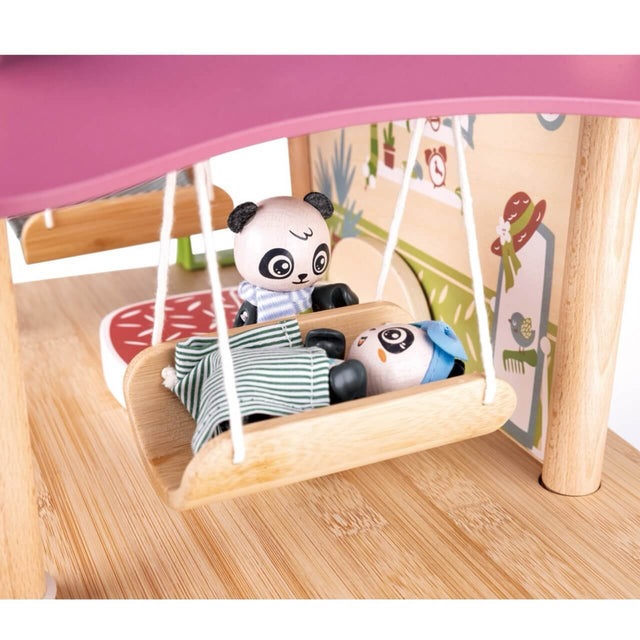 Maison meublée en bambou de la famille Pandas-Maisons de poupée-Hape-Comme des Pirates