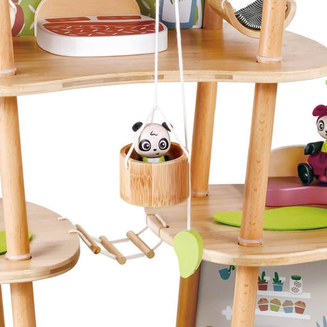 Maison meublée en bambou de la famille Pandas - Maisons de poupée by Hape