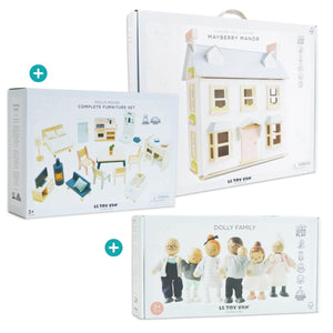 Mayberry Manor dollhouse bundle: furnished + family