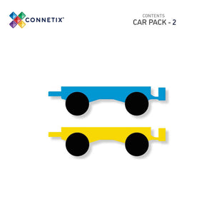 Pack de 2 voitures Arc-en-ciel-Jeux de construction-Connetix-Comme des Pirates