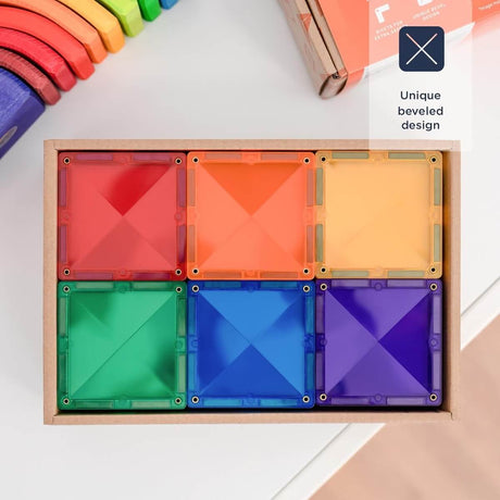 Pack d'extension carrés Rainbow (42 pcs)-Jeux de construction-Connetix-Comme des Pirates