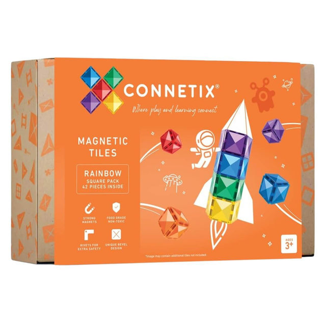 Pack d'extension carrés Rainbow (42 pcs)-Jeux de construction-Connetix-Comme des Pirates