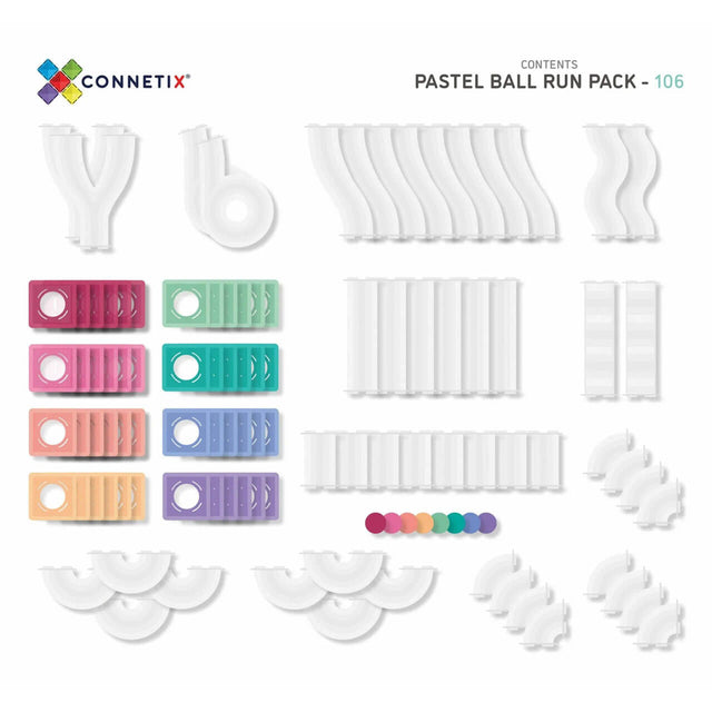 Parcours de balle magnétique Pastel (106 pcs)-Jeux de construction-Connetix-Comme des Pirates