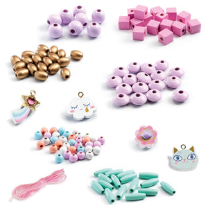 Perles en bois Arc-en-ciel (400 pcs) - Jeux de motricité fine by Djeco