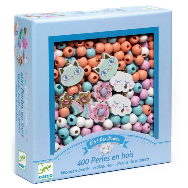 Perles en bois Arc-en-ciel (400 pcs) - Jeux de motricité fine by Djeco