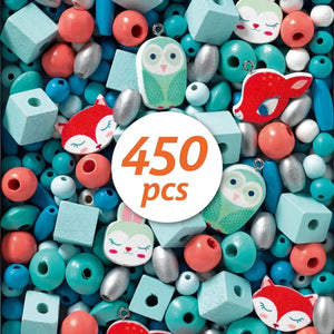 Perles en bois Petits animaux (450 pcs) - Jeux de motricité fine by Djeco