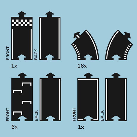 Piste de course flexible Grand Prix (24 pcs) - Véhicules de jeu by Waytoplay