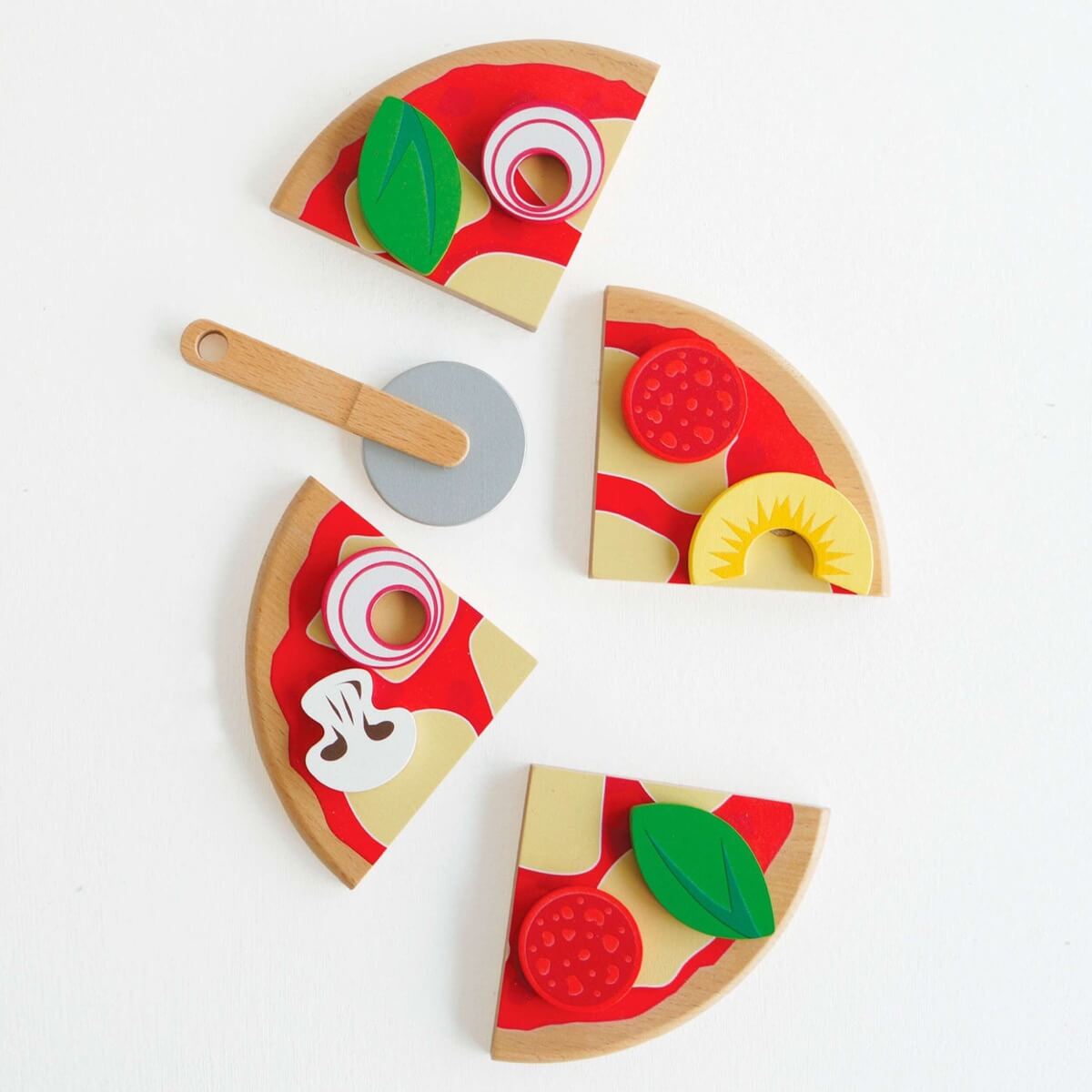 Pizza en bois à couper et garnir - Jouets d'imitation by Le Toy Van