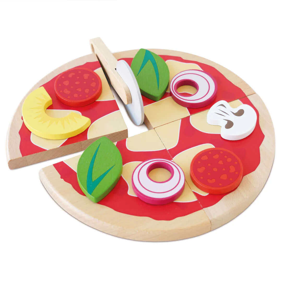 Pizza en bois à couper et garnir - Jouets d'imitation by Le Toy Van