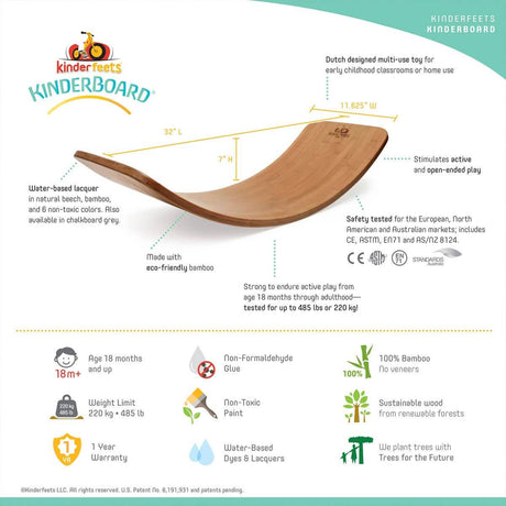 Planche d'équilibre Kinderboard - Bambou - Jeu actif by Kinderfeets