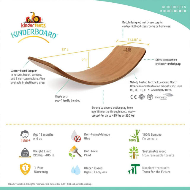 Planche d'équilibre Kinderboard - Bambou - Jeu actif by Kinderfeets