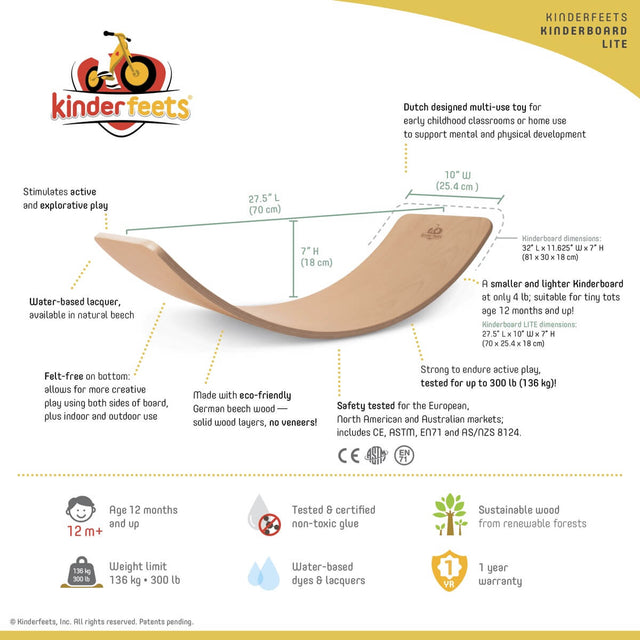Planche d'équilibre Kinderboard - Lite Naturel - Jeu actif by Kinderfeets