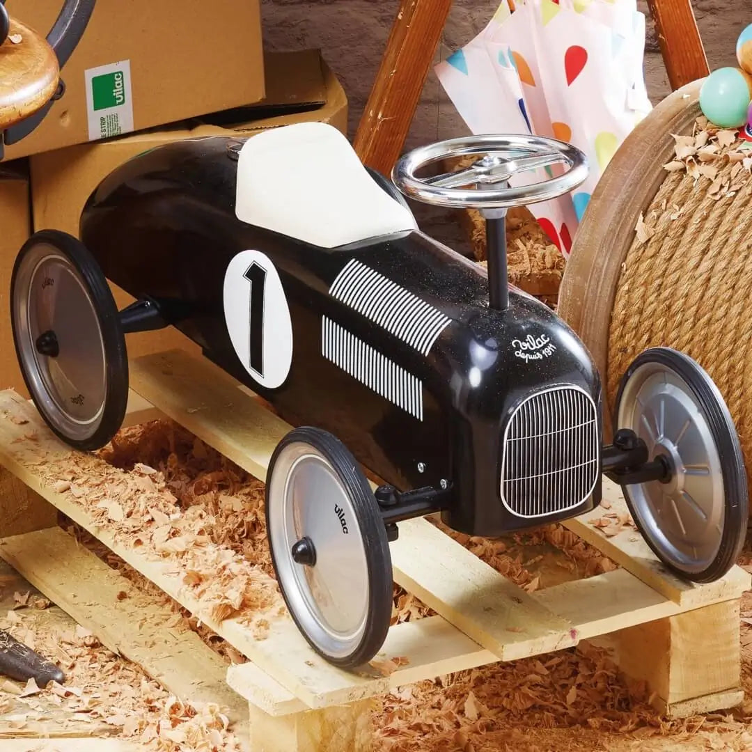 Porteur voiture de course rétro Noir – Comme des Pirates