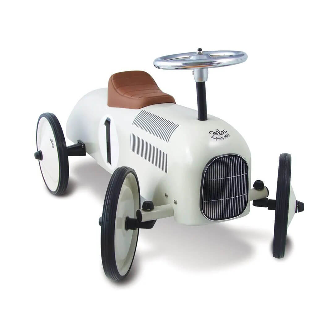 Porteur voiture de course vintage - Blanc crème - Porteurs by Vilac