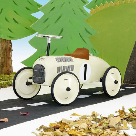 Porteur voiture de course vintage - Blanc crème - Porteurs by Vilac