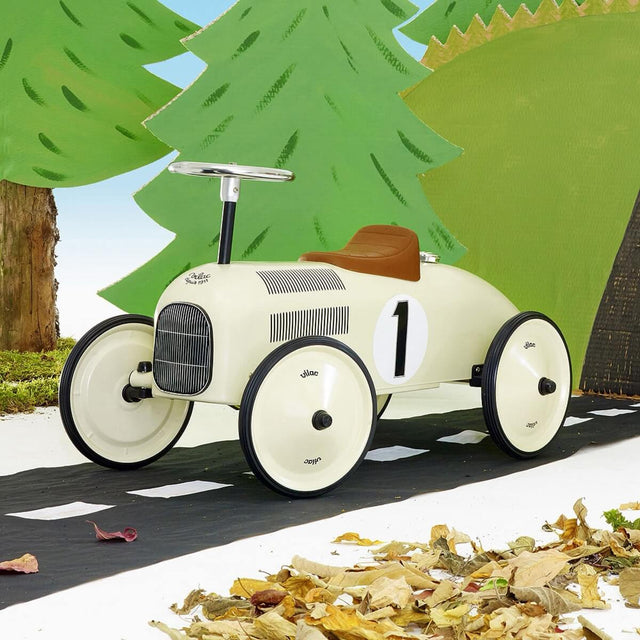 Porteur voiture de course vintage - Blanc crème - Porteurs by Vilac
