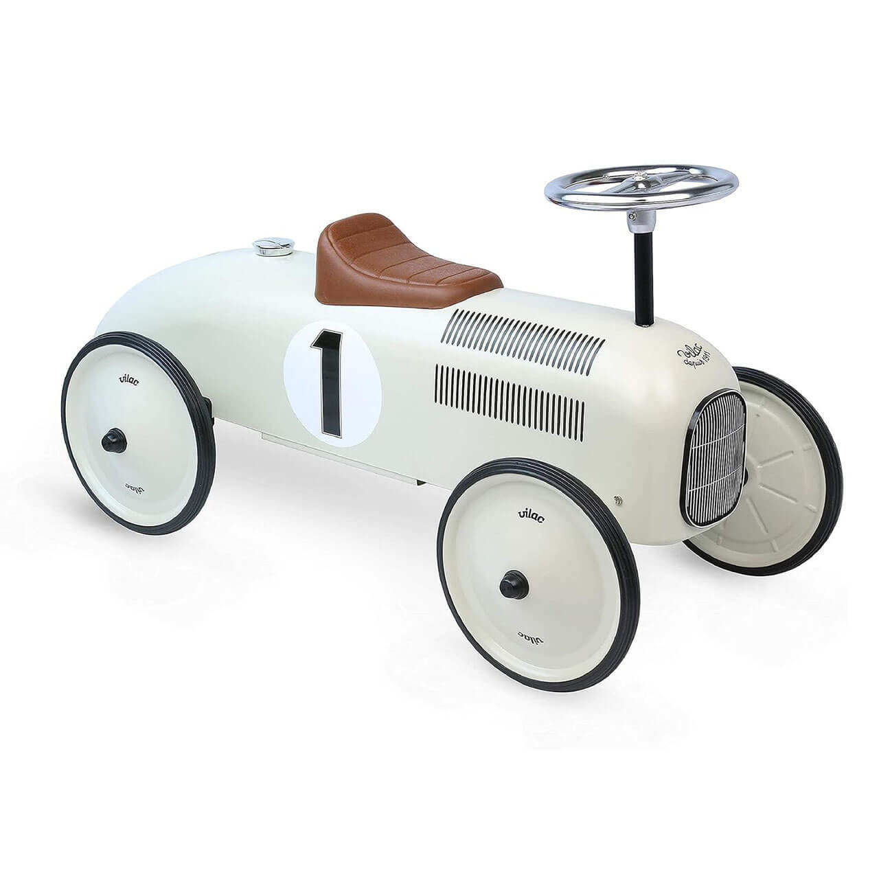 Porteur voiture de course vintage Blanc Comme des Pirates