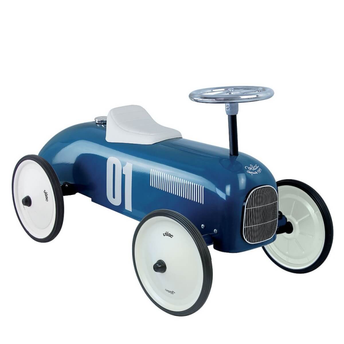 Metal race car ride-on - Vintage blue – Comme des Pirates