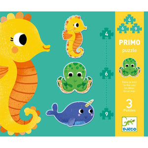 Primo puzzle - Dans la mer (4, 6, 9 mcx)-Casse-têtes-Djeco-Comme des Pirates