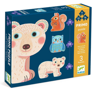 Primo puzzle géant - Dans la forêt (9 à 16 pcs) - Casse-têtes by Djeco