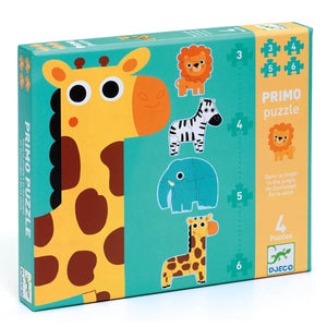 Primo puzzle géant - Dans la jungle (3 à 6 pcs) - Casse-têtes by Djeco