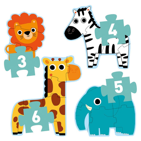 Primo puzzle géant - Dans la jungle (3 à 6 pcs) - Casse-têtes by Djeco